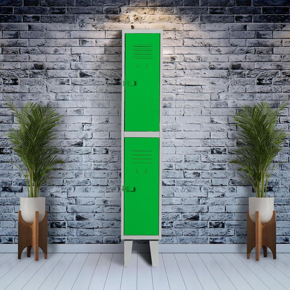 MOVILOCKERS - Locker Alta Resistencia 1 Cuerpo 2 Puerta(s) 29x170x45 cm Verde