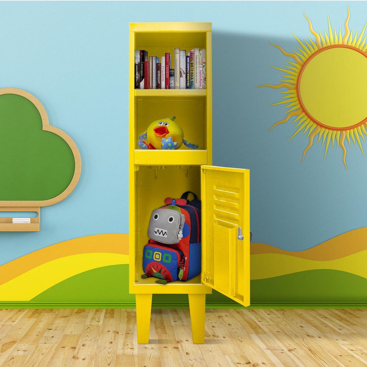 MOVILOCKERS - Locker Kids Estante 1 Puerta(s) 1 Repisa(s) 29xx45 cm Amarillo