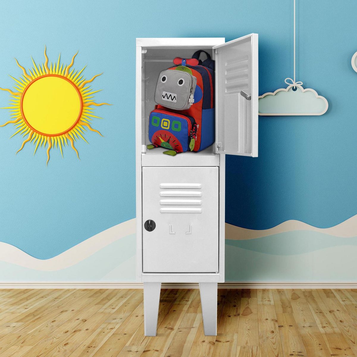 MOVILOCKERS - Locker Kids 1 Cuerpo 2 Puerta(s) 29x96x45 cm Blanco