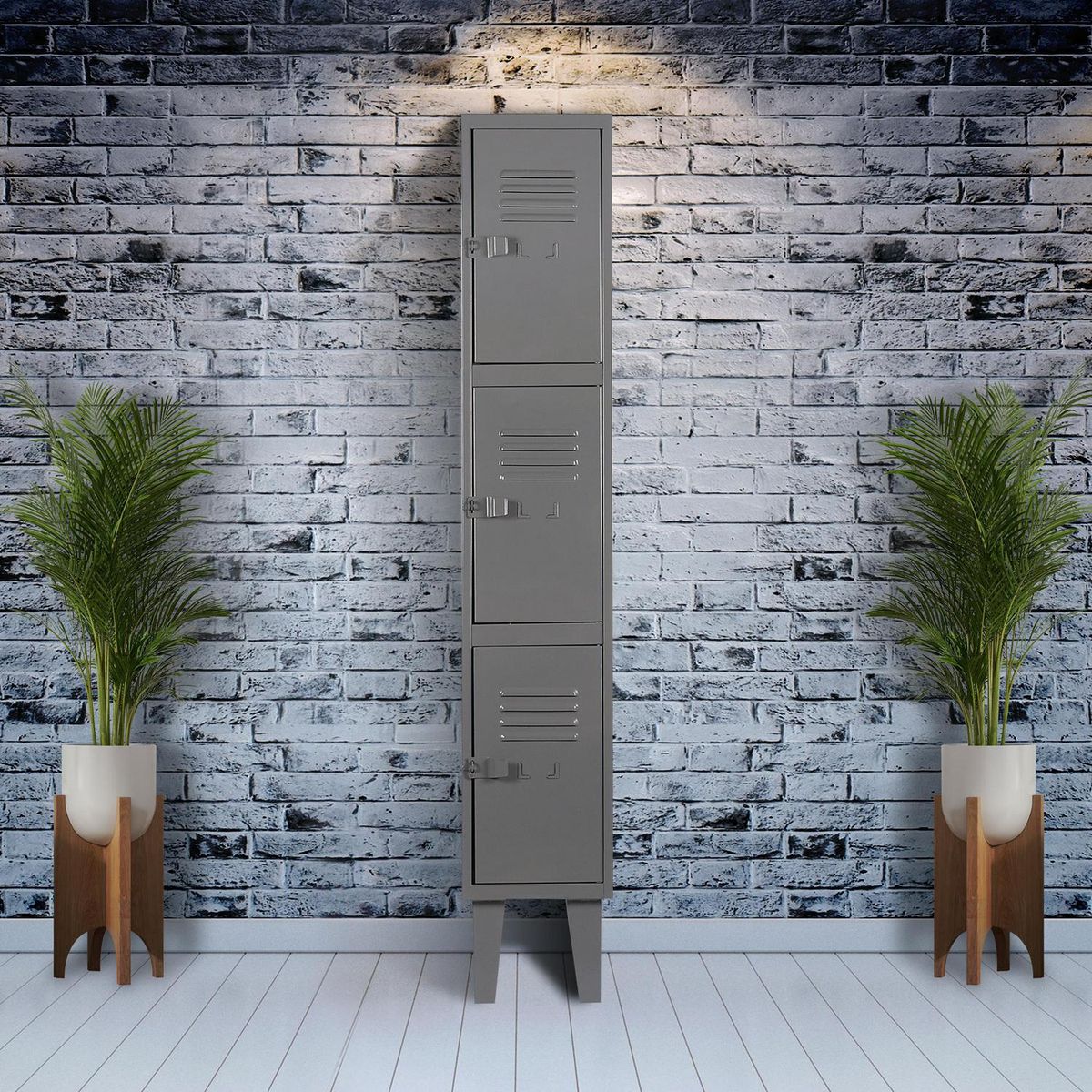 MOVILOCKERS - Locker Alta Resistencia 1 Cuerpo 3 Puerta(s) 29x170x45 cm Gris Eco