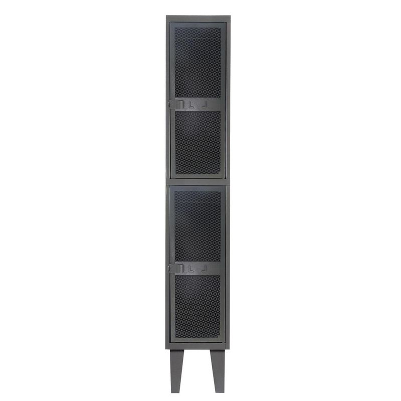 MOVILOCKERS - Locker Alta Resistencia con Malla 1 Cuerpo 2 Puerta(s) 29x170x45 cm Gris Eco