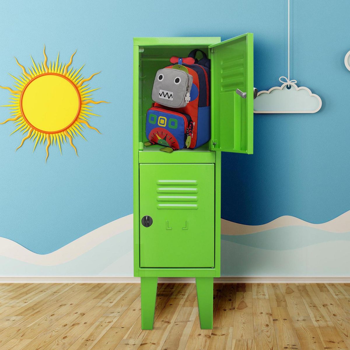 MOVILOCKERS - Locker Kids 1 Cuerpo 2 Puerta(s) 29x96x45 cm Verde