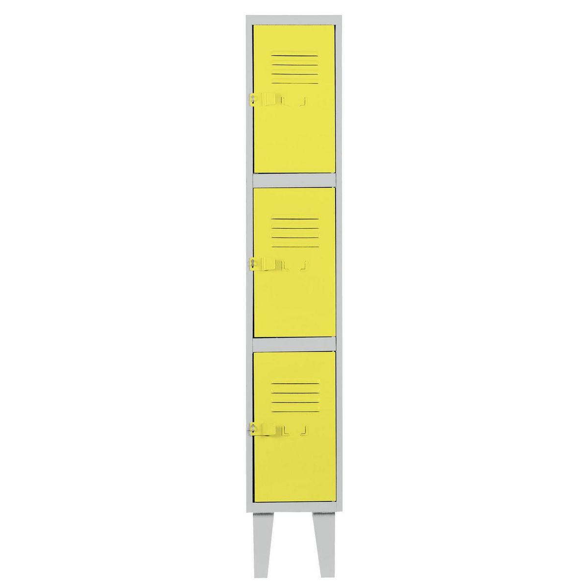 MOVILOCKERS - Locker Alta Resistencia con Malla 1 Cuerpo 3 Puerta(s) 29x170x45 cm Amarillo