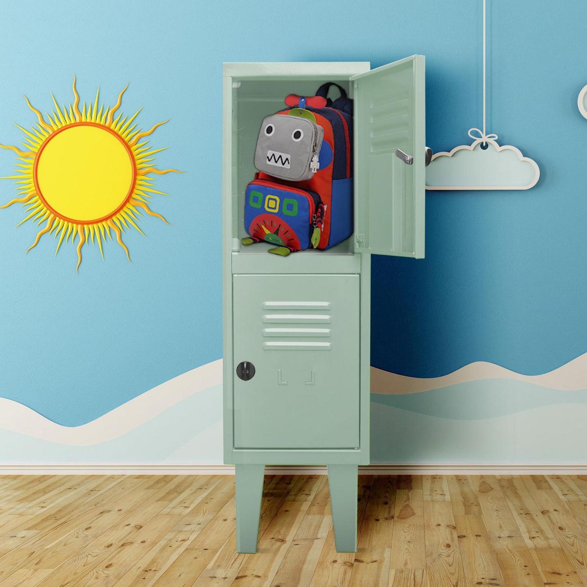 MOVILOCKERS - Locker Kids 1 Cuerpo 2 Puerta(s) 29x96x45 cm Verde Menta