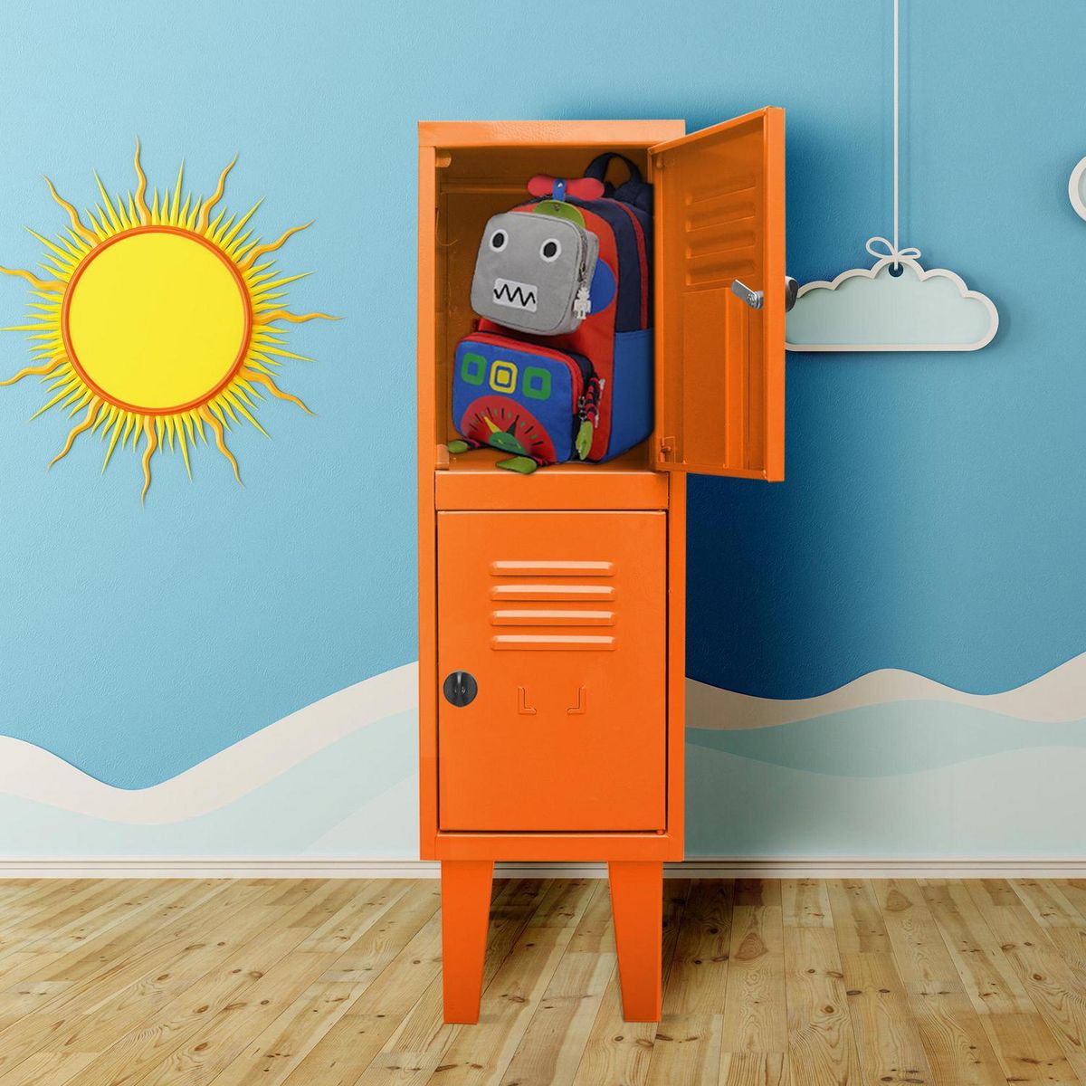 MOVILOCKERS - Locker Kids 1 Cuerpo 2 Puerta(s) 29x96x45 cm Naranjo