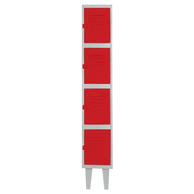 Lockers alta resistencia 170x29x45 cm 1 cuerpo 4 puerta rojo
