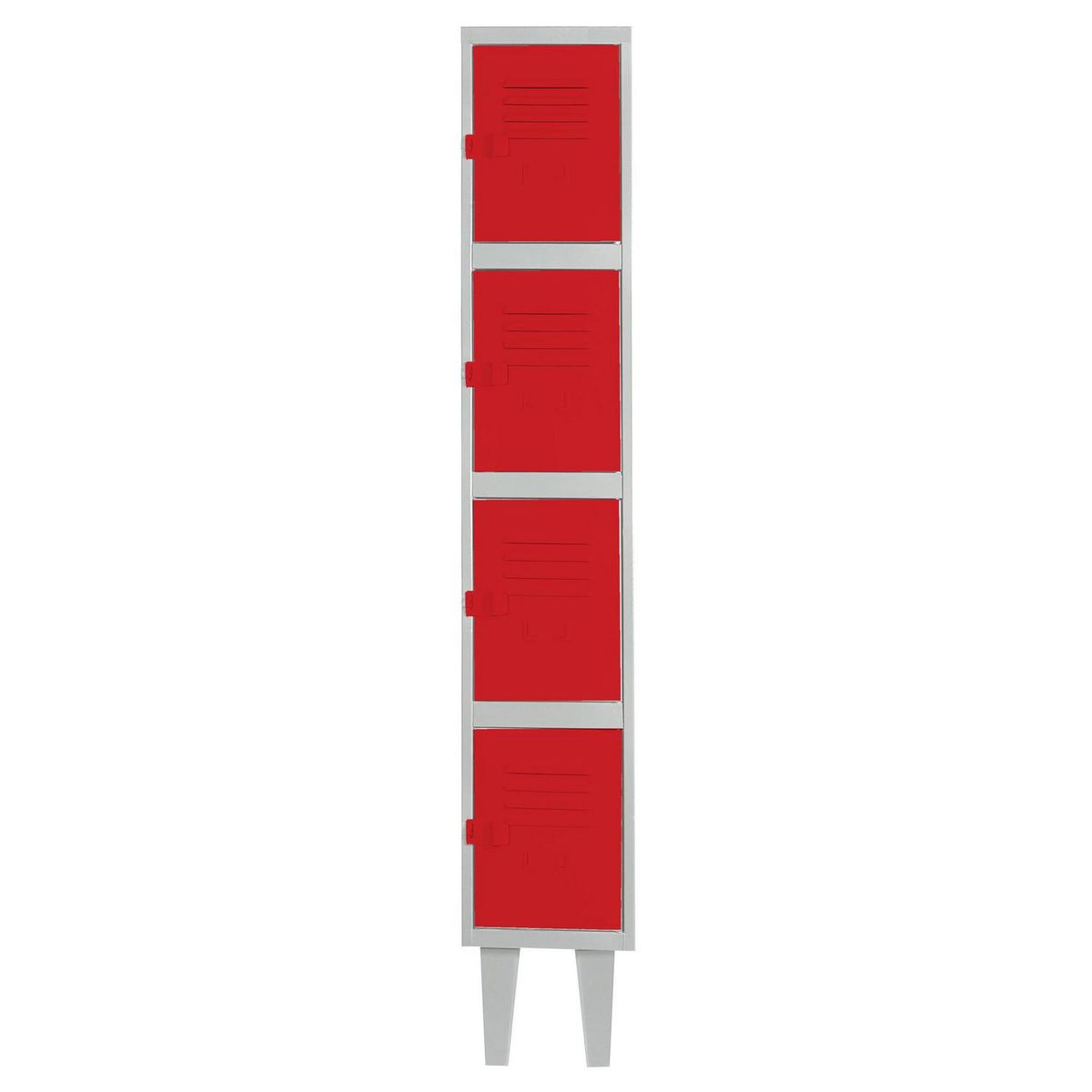 MOVILOCKERS - Locker Alta Resistencia 1 Cuerpo 4 Puerta(s) 29x170x45 cm Rojo