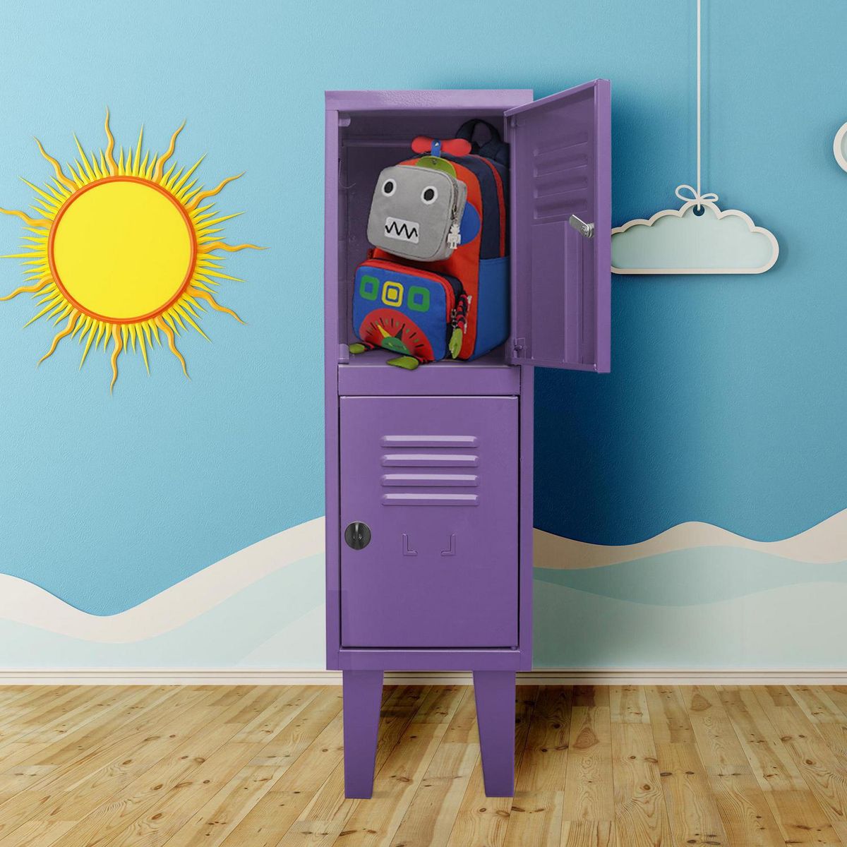 MOVILOCKERS - Locker Kids 1 Cuerpo 2 Puerta(s) 29x96x45 cm Violeta