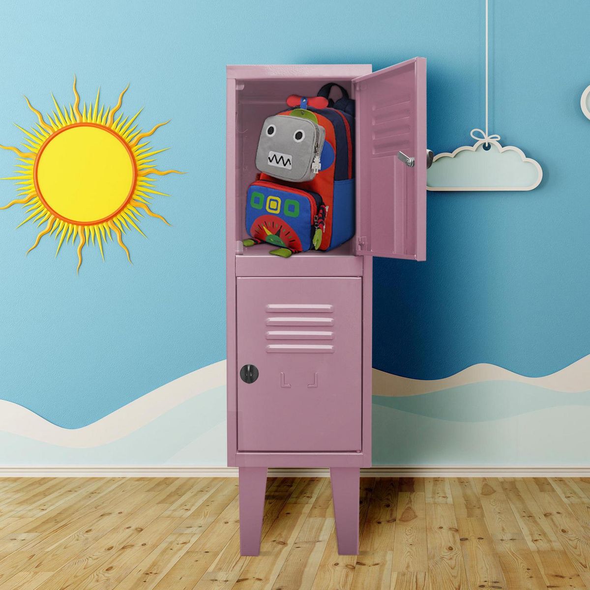 MOVILOCKERS - Locker Kids 1 Cuerpo 2 Puerta(s) 29x96x45 cm Rosado