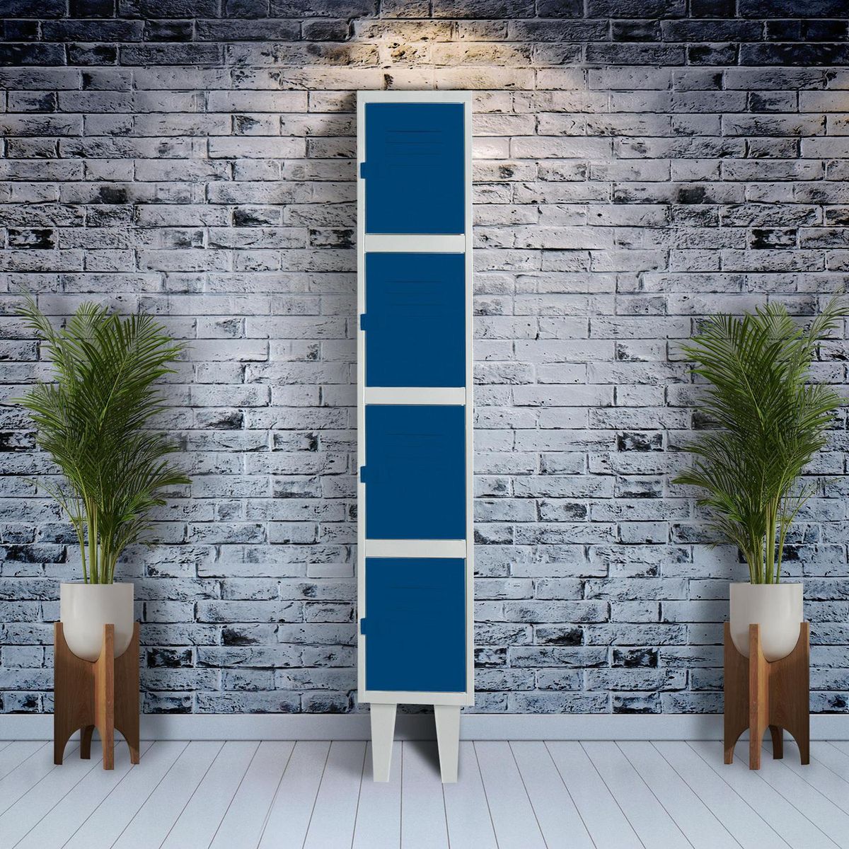 MOVILOCKERS - Locker Alta Resistencia 1 Cuerpo 4 Puerta(s) 29x170x45 cm Azul
