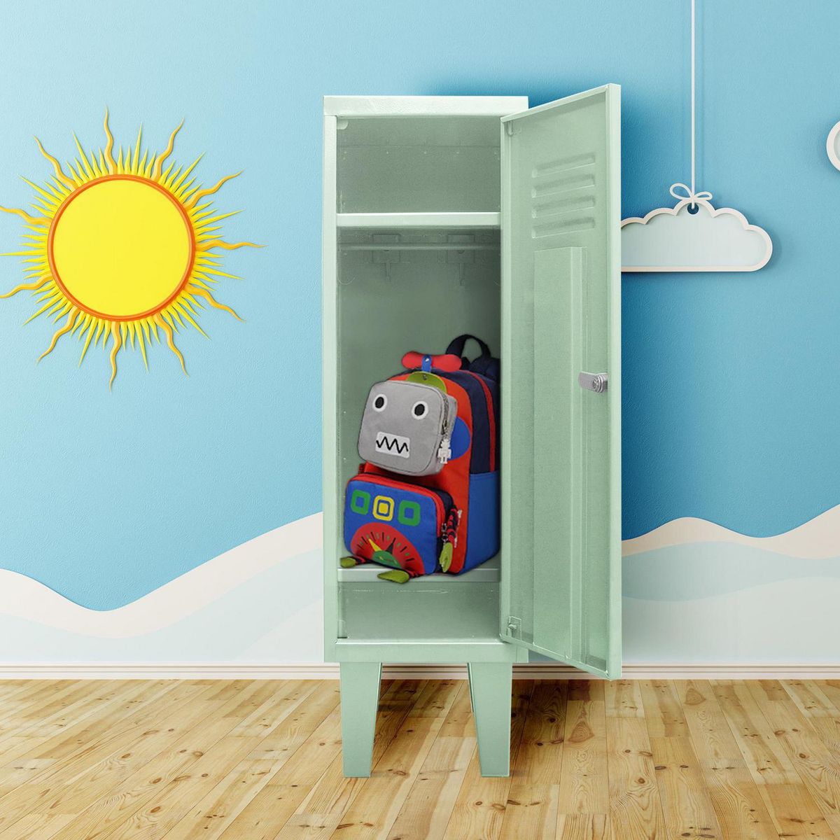 MOVILOCKERS - Locker Kids 1 Cuerpo 1 Puerta(s) 1 Repisa(s) 29xx45 cm Verde Menta