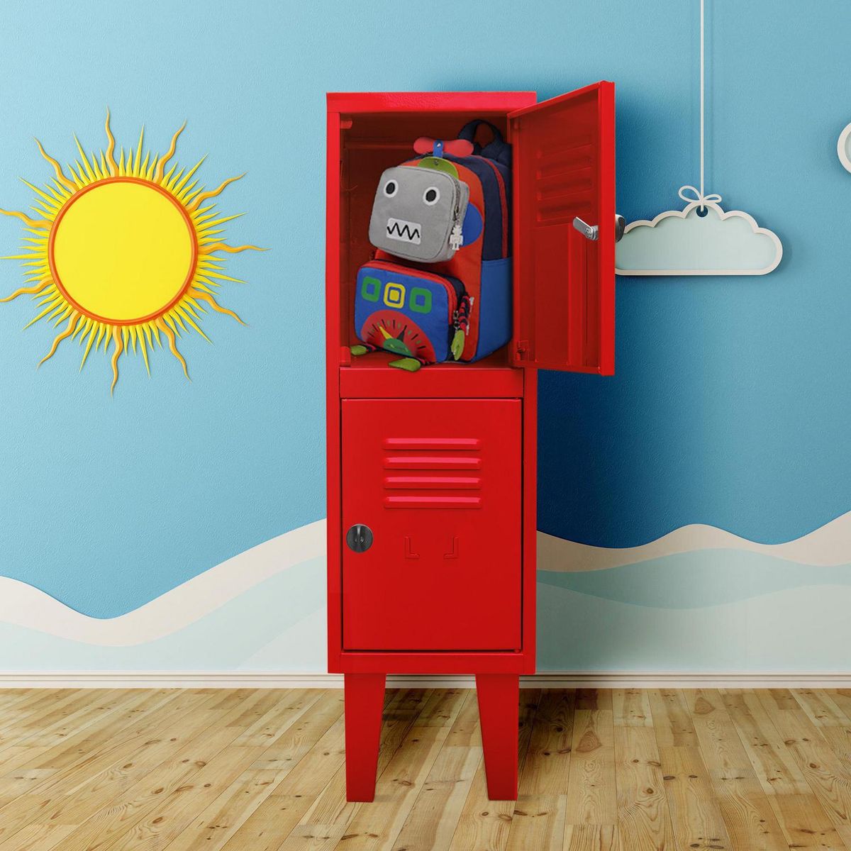 MOVILOCKERS - Locker Kids 1 Cuerpo 2 Puerta(s) 29x96x45 cm Rojo