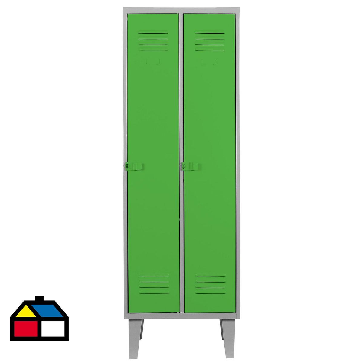 MOVILOCKERS - Locker Alta Resistencia 2 Cuerpos 2 Puerta(s) 2 Repisa(s) 56xx45 cm Verde