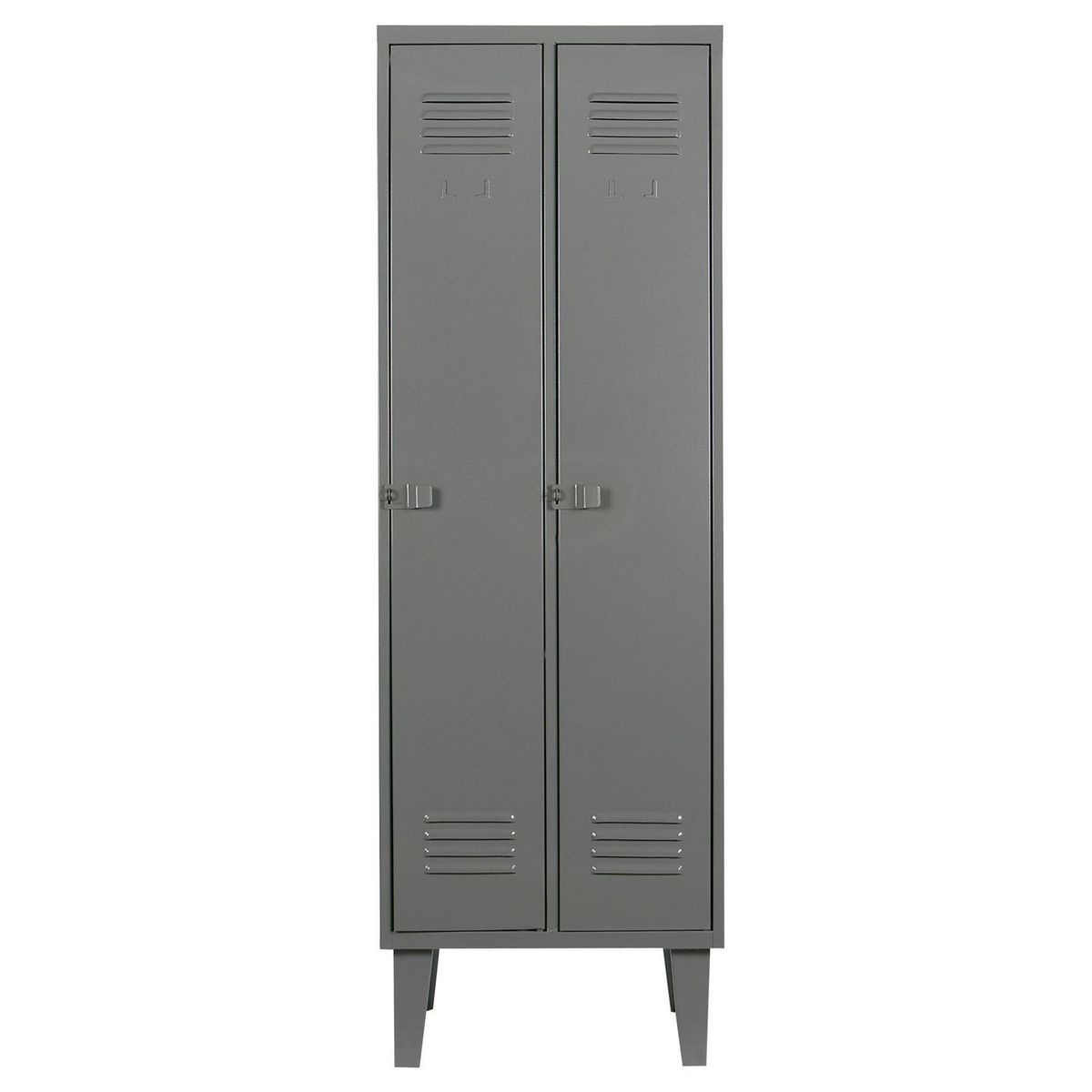 MOVILOCKERS - Locker Alta Resistencia 2 Cuerpos 2 Puerta(s) 2 Repisa(s) 56xx45 cm Gris Eco