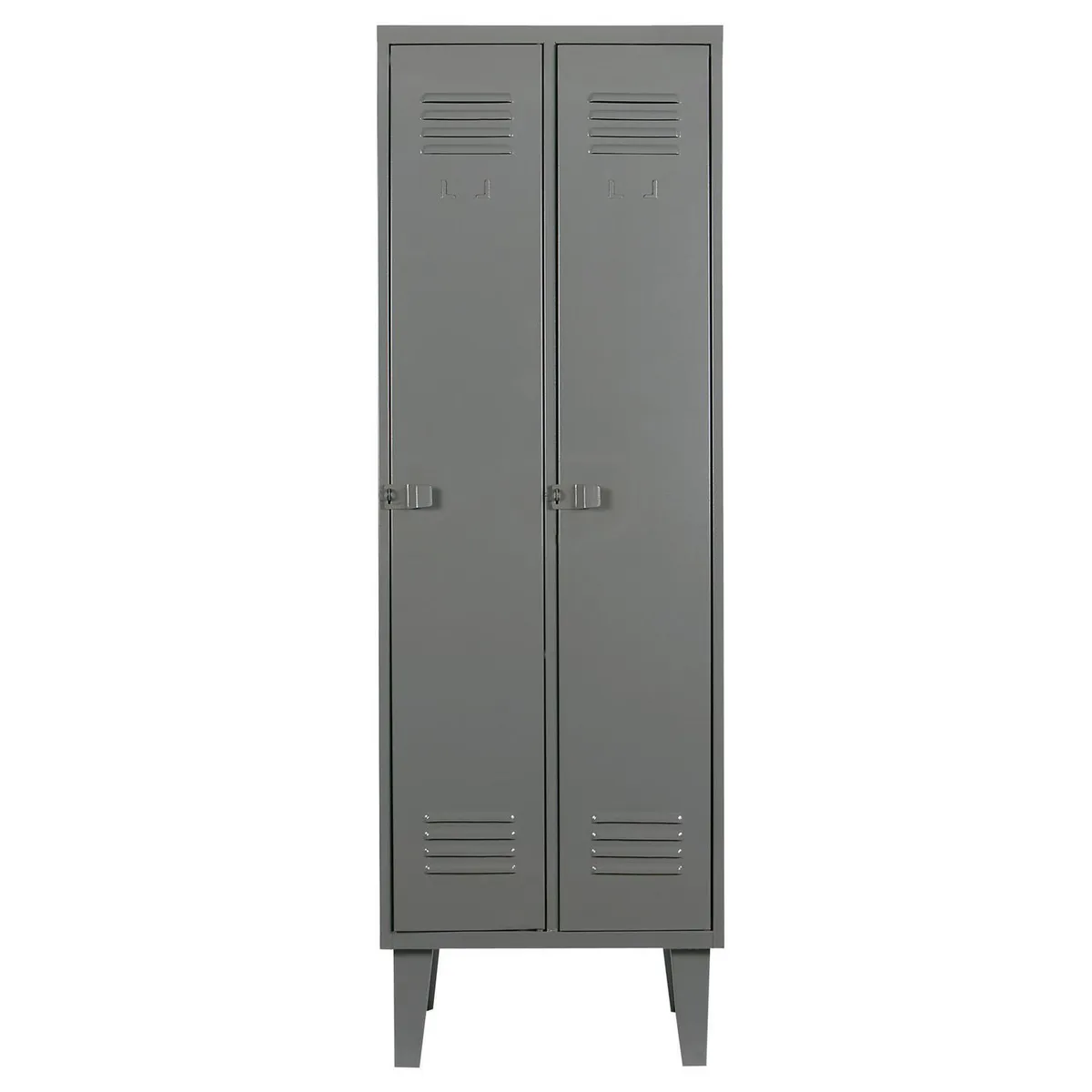 MOVILOCKERS - Locker Alta Resistencia 2 Cuerpos 2 Puerta(s) 2 Repisa(s) 56xx45 cm Gris Eco
