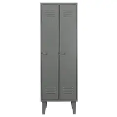 MOVILOCKERS - Locker Alta Resistencia 2 Cuerpos 2 Puerta(s) 2 Repisa(s) 56xx45 cm Gris Eco
