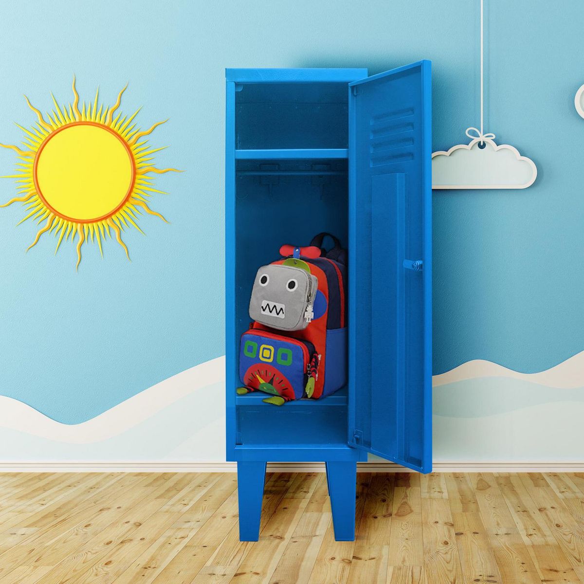 MOVILOCKERS - Locker Kids 1 Cuerpo 1 Puerta(s) 1 Repisa(s) 29xx45 cm Azul