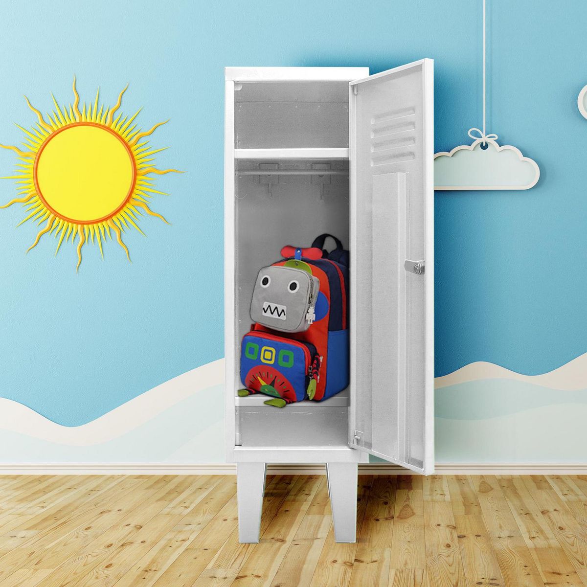 MOVILOCKERS - Locker Kids 1 Cuerpo 1 Puerta(s) 1 Repisa(s) 29xx45 cm Blanco