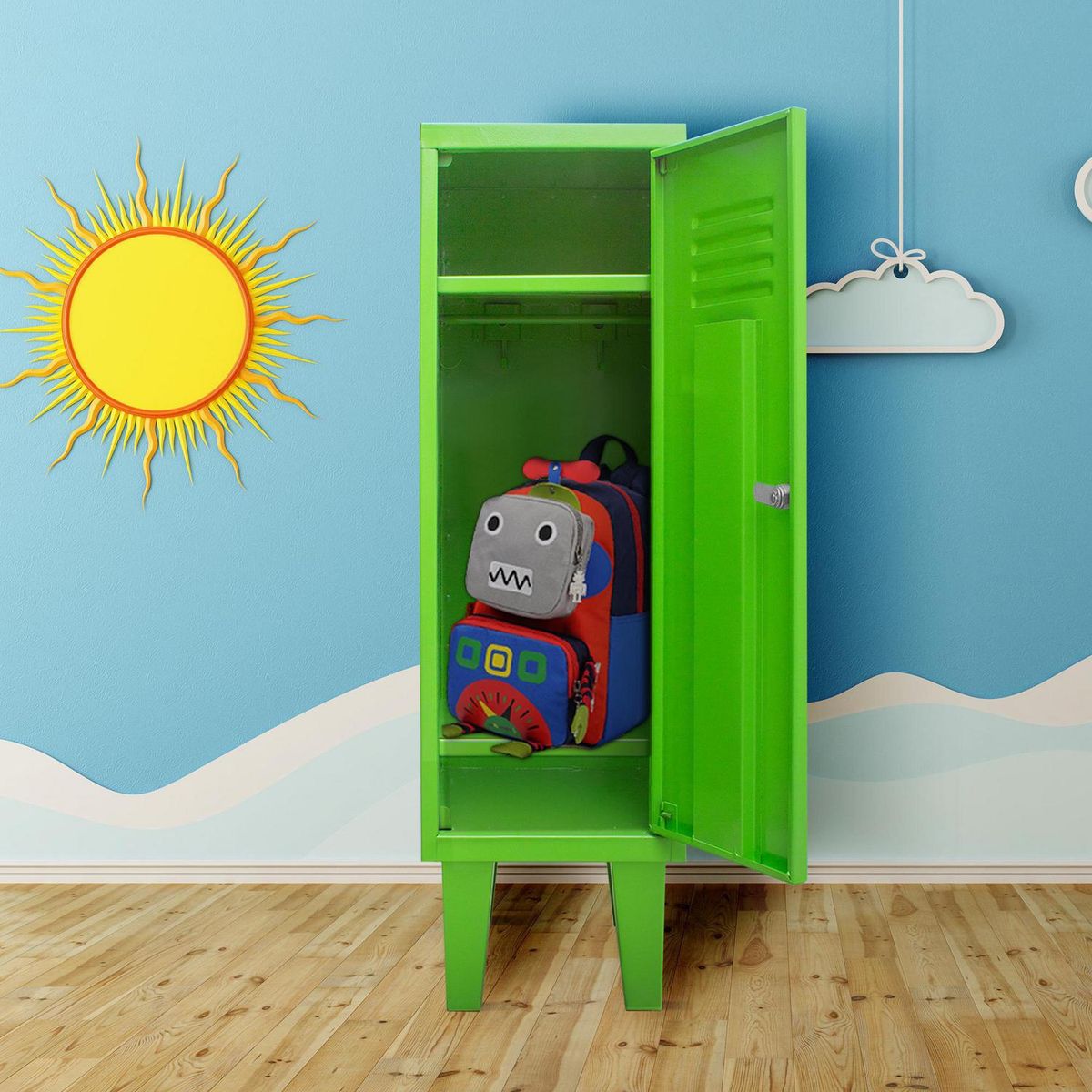 MOVILOCKERS - Locker Kids 1 Cuerpo 1 Puerta(s) 1 Repisa(s) 29xx45 cm Verde