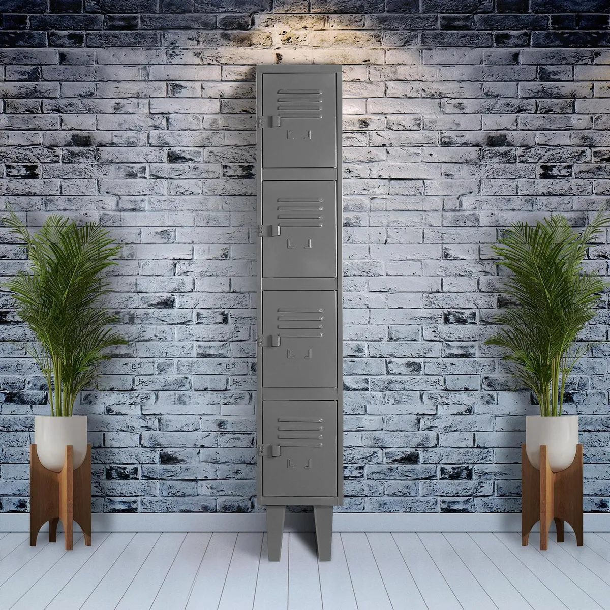 MOVILOCKERS - Locker Alta Resistencia 1 Cuerpo 4 Puerta(s) 29x170x45 cm Gris Eco