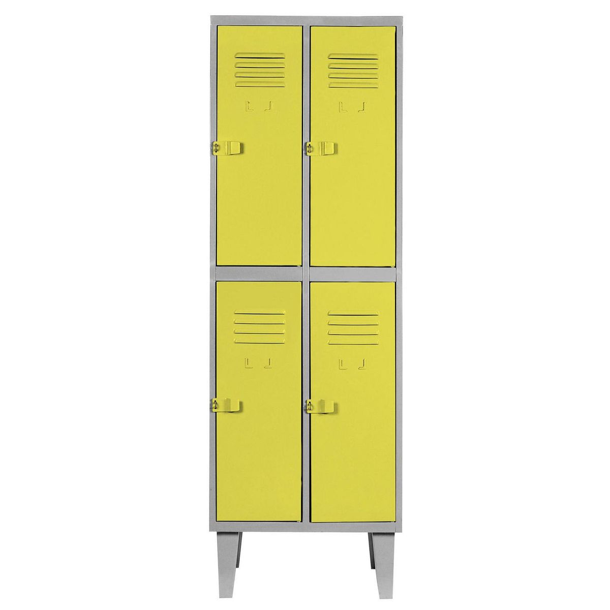 MOVILOCKERS - Locker Alta Resistencia 2 Cuerpos 4 Puerta(s) 56x170x45 cm Amarillo