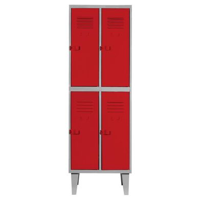 Lockers alta resistencia 170x56x45 cm 2 cuerpo 4 puerta rojo