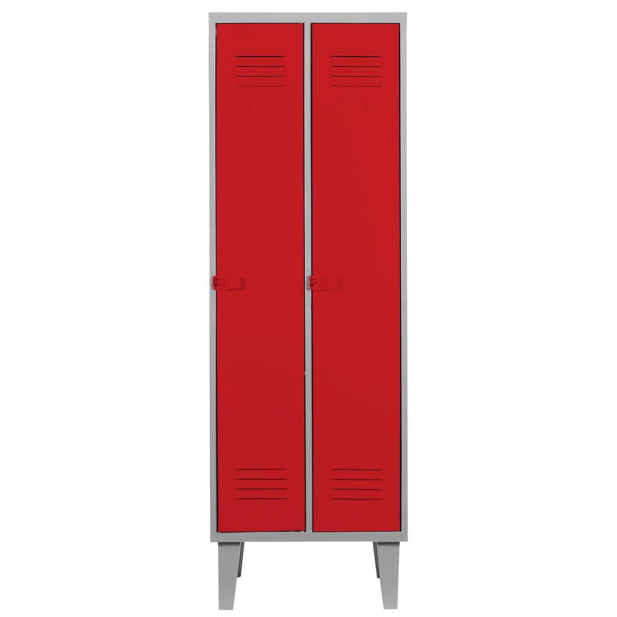 MOVILOCKERS - Locker Alta Resistencia 2 Cuerpos 2 Puerta(s) 2 Repisa(s) 56xx45 cm Rojo