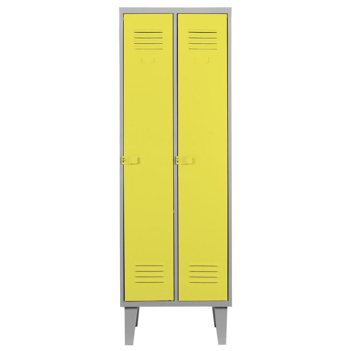 MOVILOCKERS - Locker Alta Resistencia 2 Cuerpos 2 Puerta(s) 2 Repisa(s) 56xx45 cm Amarillo