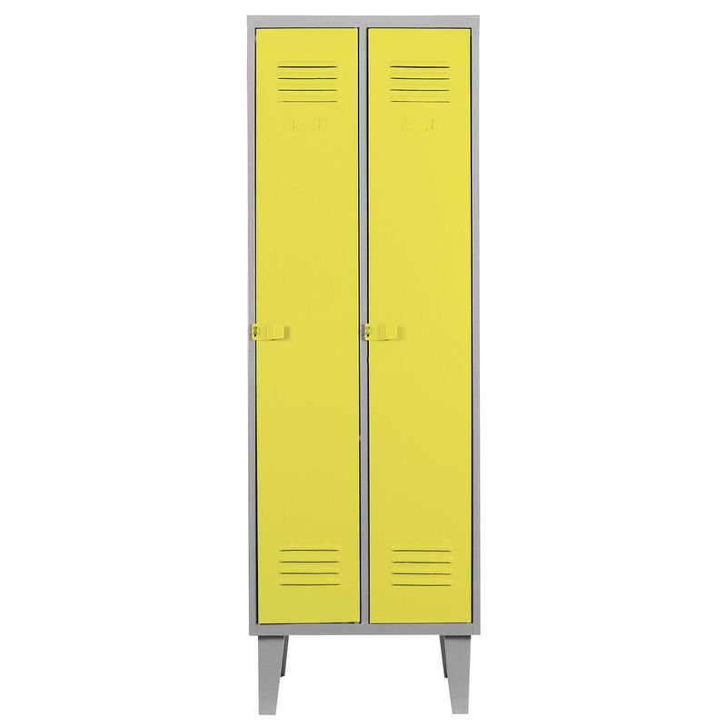MOVILOCKERS - Locker Alta Resistencia 2 Cuerpos 2 Puerta(s) 2 Repisa(s) 56xx45 cm Amarillo