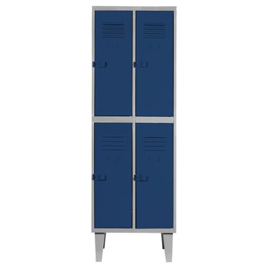 Lockers alta resistencia 170x56x45 cm 2 cuerpo 4 puerta azul