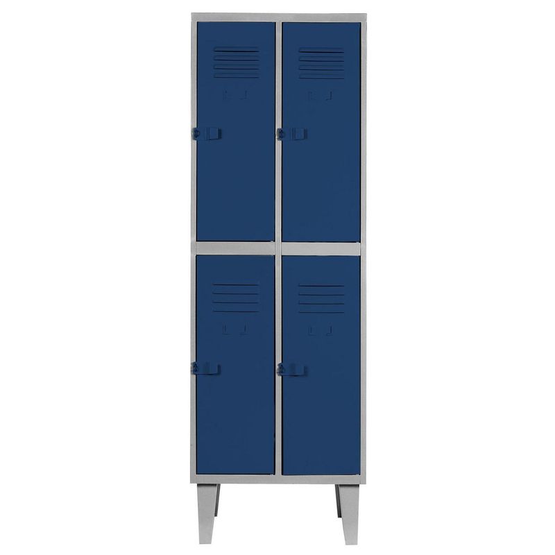 MOVILOCKERS - Locker Alta Resistencia 2 Cuerpos 4 Puerta(s) 56x170x45 cm Azul