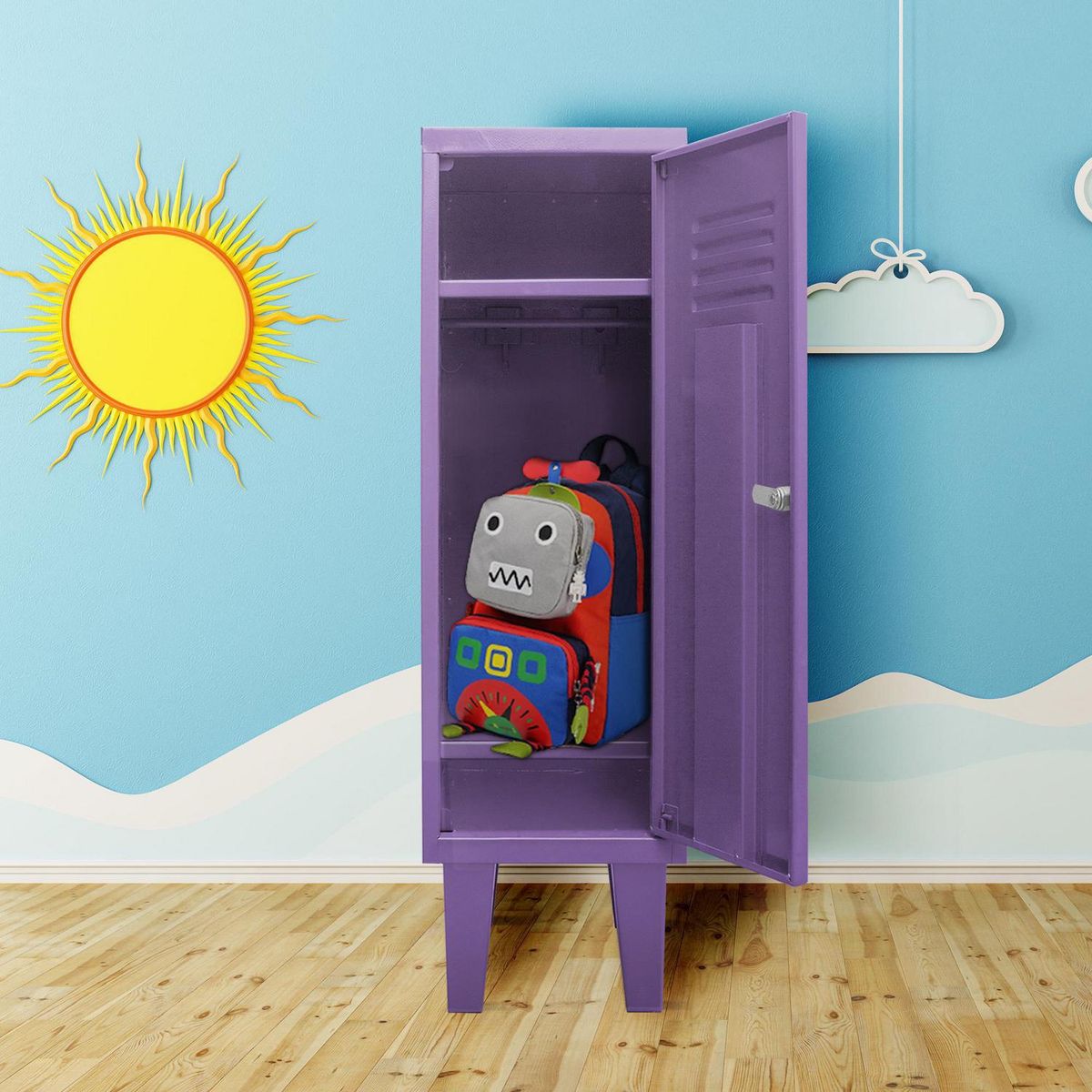 MOVILOCKERS - Locker Kids 1 Cuerpo 1 Puerta(s) 1 Repisa(s) 29xx45 cm Violeta