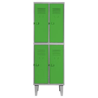 Lockers alta resistencia 170x56x45 cm 2 cuerpo 4 puerta verde