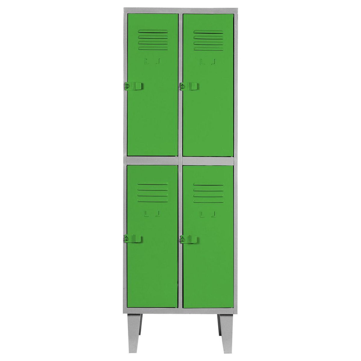MOVILOCKERS - Locker Alta Resistencia 2 Cuerpos 4 Puerta(s) 56x170x45 cm Verde