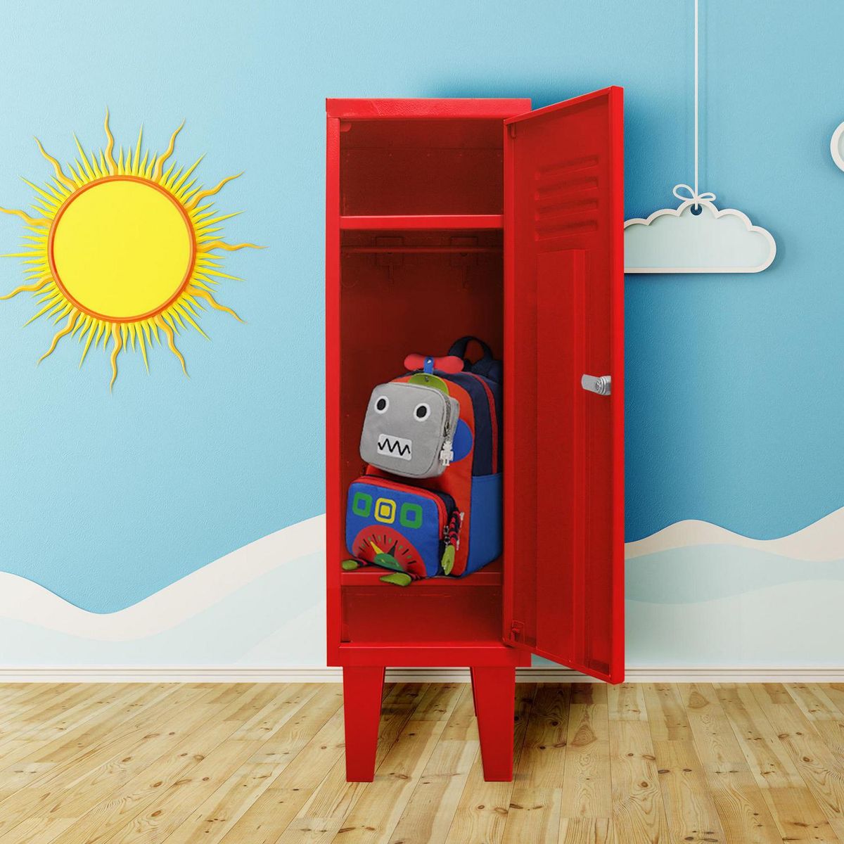 MOVILOCKERS - Locker Kids 1 Cuerpo 1 Puerta(s) 1 Repisa(s) 29xx45 cm Rojo