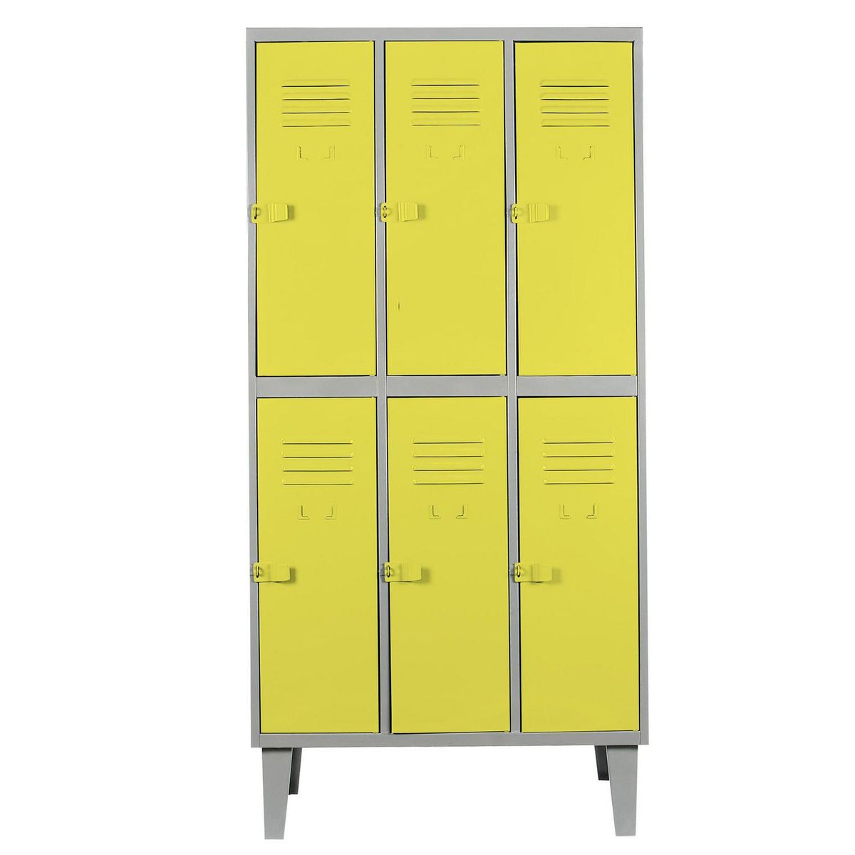 MOVILOCKERS - Locker Alta Resistencia 3 Cuerpos 6 Puerta(s) 83x170x45 cm Amarillo