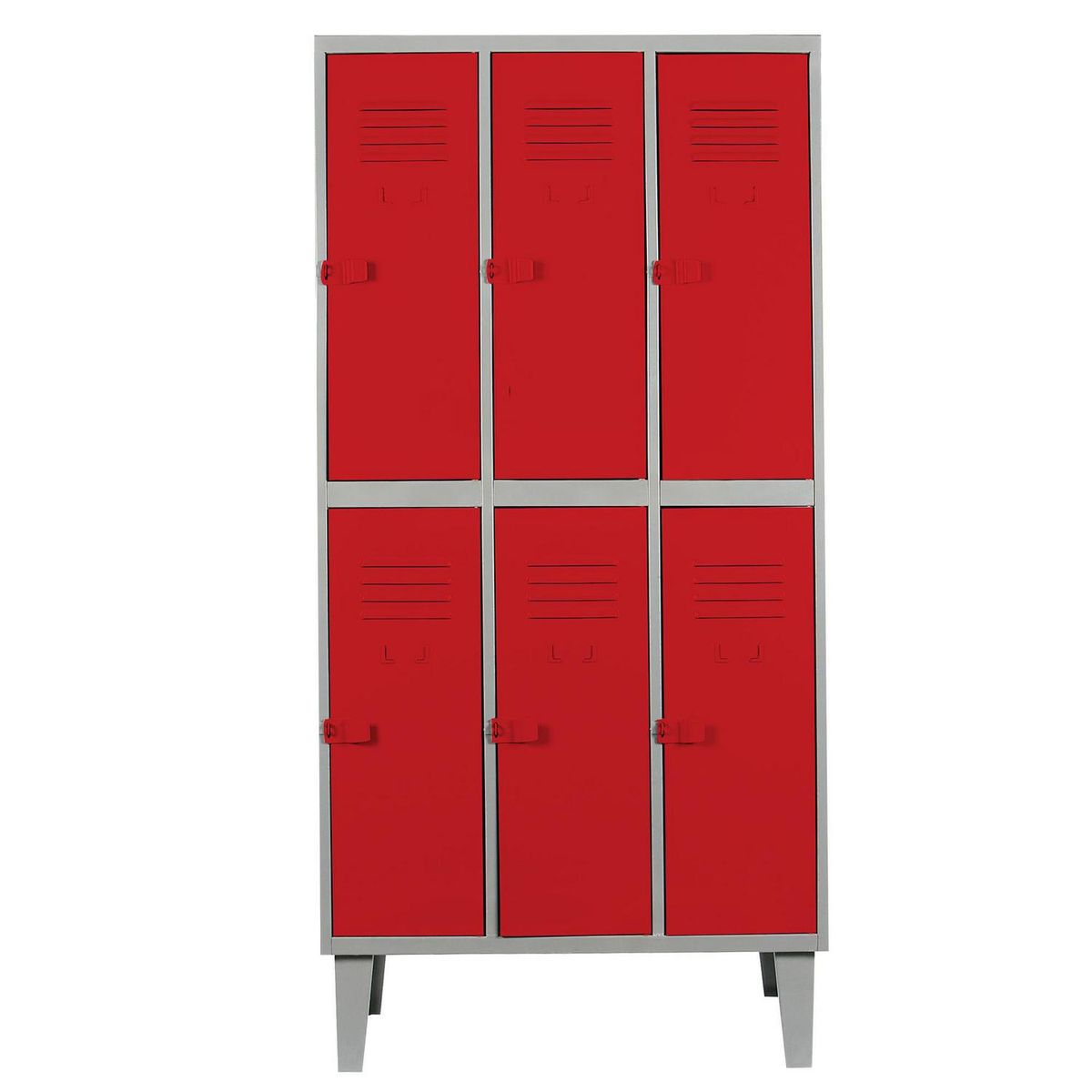 MOVILOCKERS - Locker Alta Resistencia 3 Cuerpos 6 Puerta(s) 83x170x45 cm Rojo