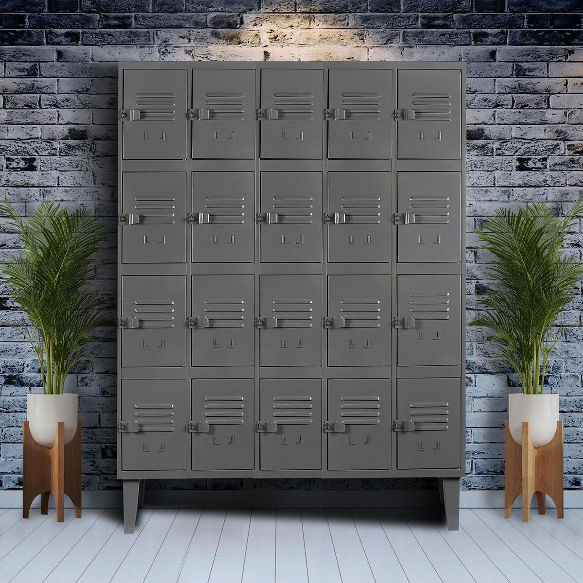 MOVILOCKERS - Locker Alta Resistencia 5 Cuerpos 20 Puerta(s) 137x170x45 cm Gris Eco