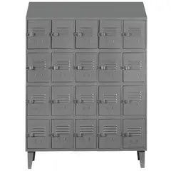 MOVILOCKERS - Locker Alta Resistencia 5 Cuerpos 20 Puerta(s) 137x190x45 cm Gris Eco