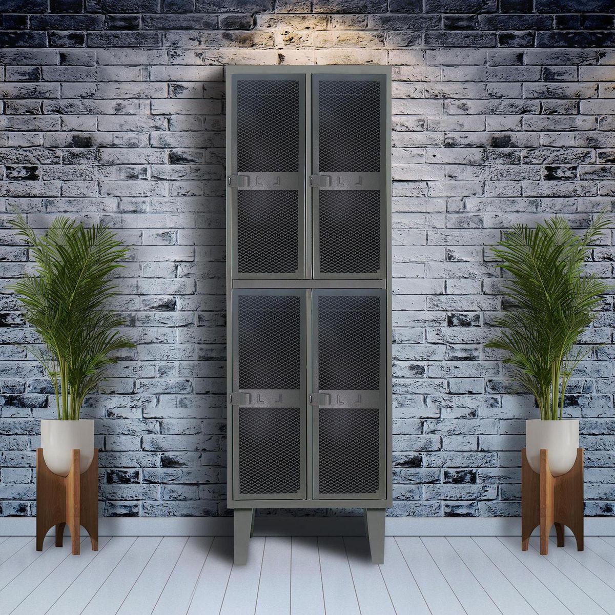 MOVILOCKERS - Locker Alta Resistencia 2 Cuerpos 4 Puerta(s) 56x170x45 cm Gris Eco