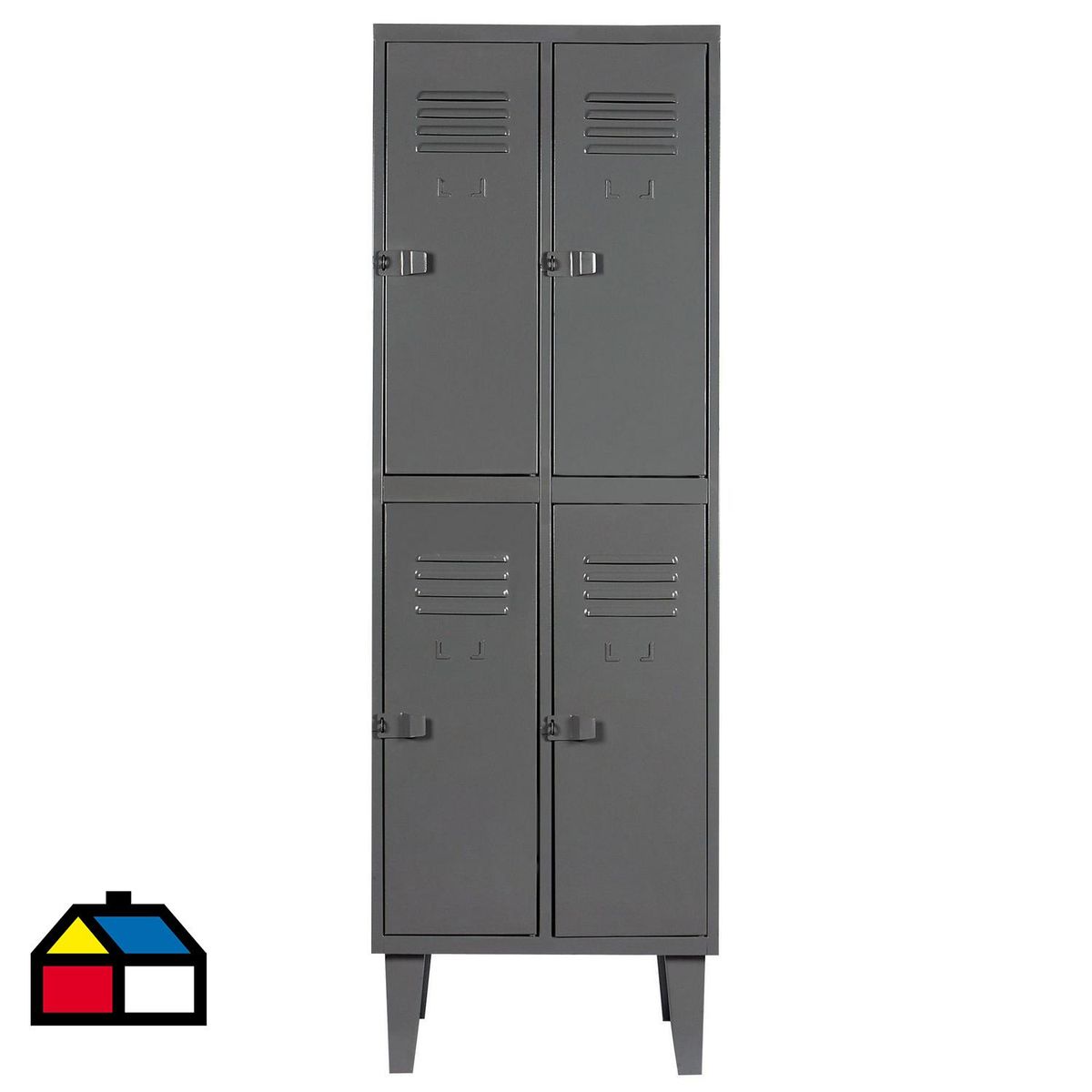 MOVILOCKERS - Locker Alta Resistencia 2 Cuerpos 4 Puerta(s) 56x170x45 cm Gris Eco