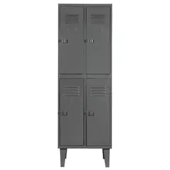 MOVILOCKERS - Locker Alta Resistencia 2 Cuerpos 4 Puerta(s) 56x170x45 cm Gris Eco