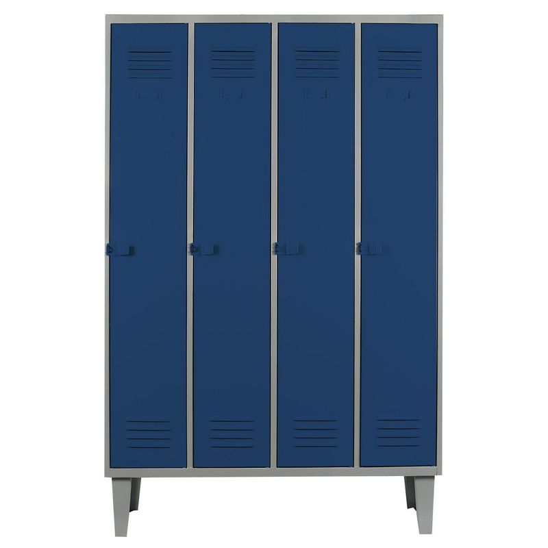 MOVILOCKERS - Locker Alta Resistencia 4 Cuerpos 4 Puerta(s) 1 Repisa(s) 110xx45 cm Azul