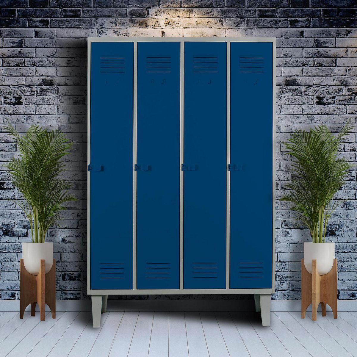 MOVILOCKERS - Locker Alta Resistencia 4 Cuerpos 4 Puerta(s) 1 Repisa(s) 110xx45 cm Azul