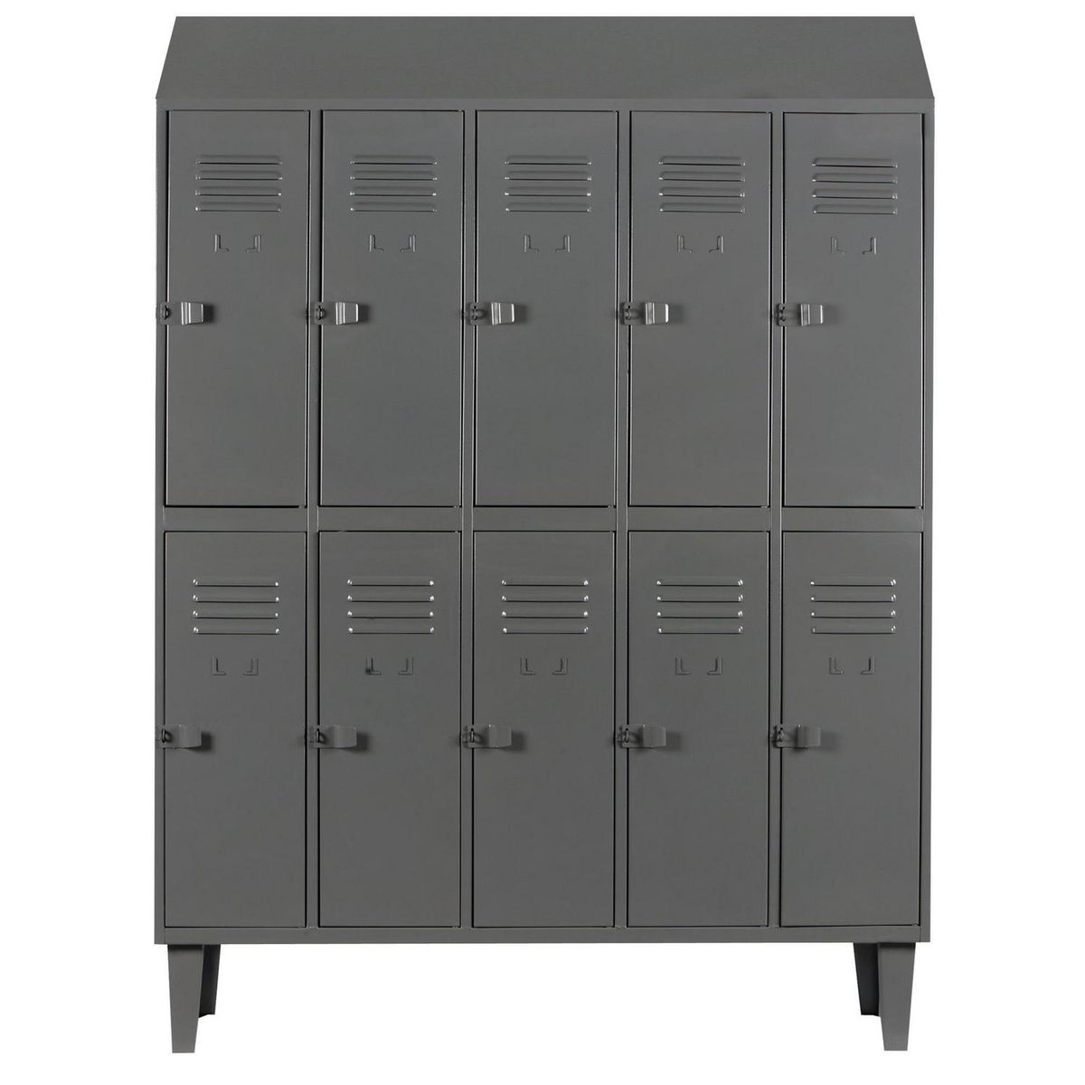 MOVILOCKERS - Locker Alta Resistencia 5 Cuerpos 10 Puerta(s) 137x190x45 cm Gris Eco
