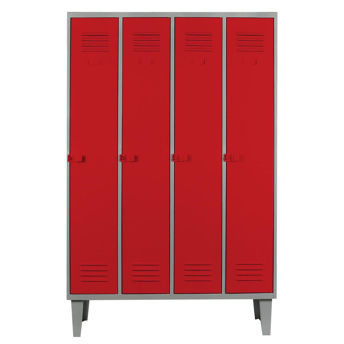 MOVILOCKERS - Locker Alta Resistencia 4 Cuerpos 4 Puerta(s) 1 Repisa(s) 110xx45 cm Rojo