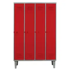 MOVILOCKERS - Locker Alta Resistencia 4 Cuerpos 4 Puerta(s) 1 Repisa(s) 110xx45 cm Rojo