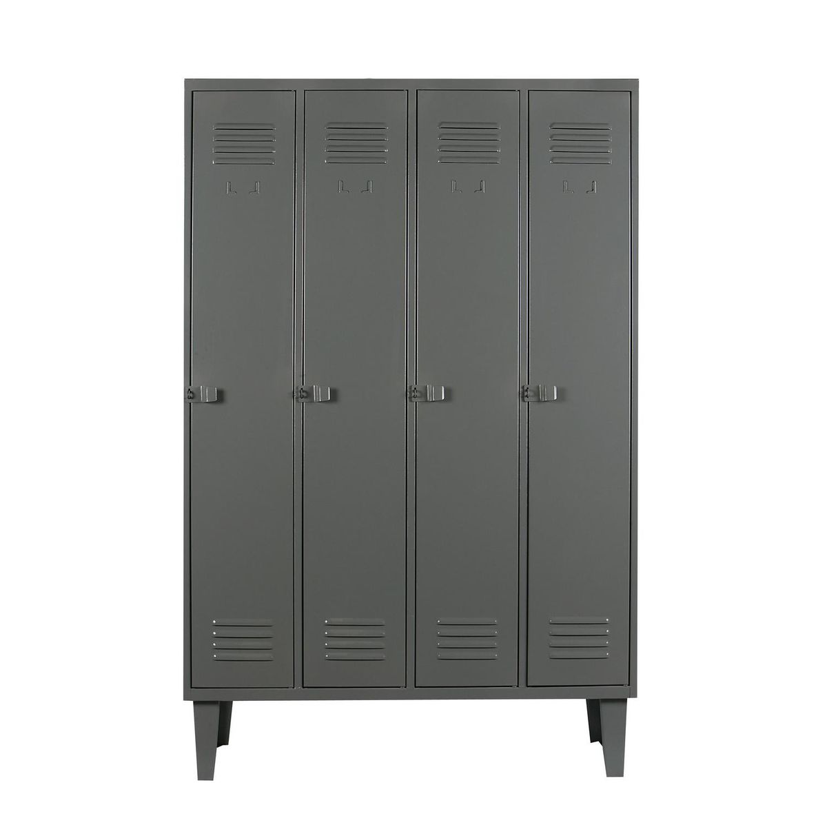 MOVILOCKERS - Locker Alta Resistencia 4 Cuerpos 4 Puerta(s) 1 Repisa(s) 110xx45 cm Gris Eco