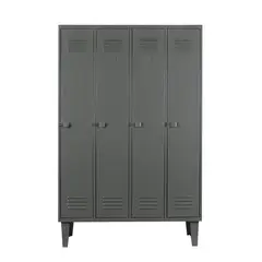 MOVILOCKERS - Locker Alta Resistencia 4 Cuerpos 4 Puerta(s) 1 Repisa(s) 110x170x45 cm Gris Eco