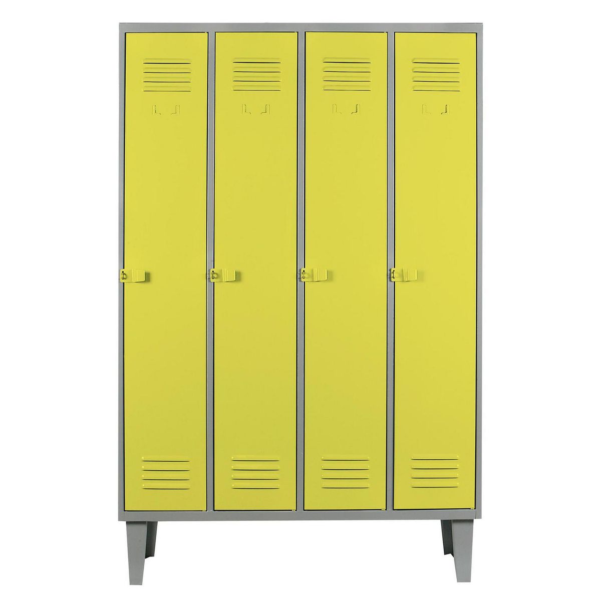 MOVILOCKERS - Locker Alta Resistencia 4 Cuerpos 4 Puerta(s) 110x170x45 cm Amarillo